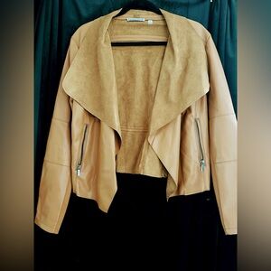 Bagatelle Camel Feaux Leather Jacket
